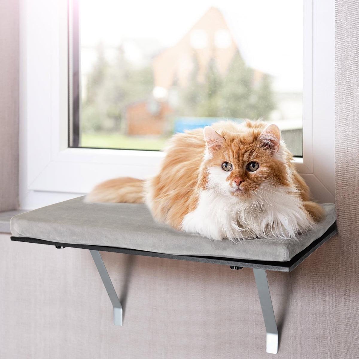 Grey Durable Steady Cat Accessories Heavy Duty Cat Bed Shelves Furniture for Wall COZIWOW Cat Window Seat Wall Mount Perch House for Large Indoor Cats 