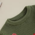 thumbnail image 3 of Baby Boy Girl Merry Christmas Sweater Rompers Candy Cane Embroidery Chunky Knit Sweater Bodysuit Xmas Holiday Fall Winter Outfit, 3 of 8