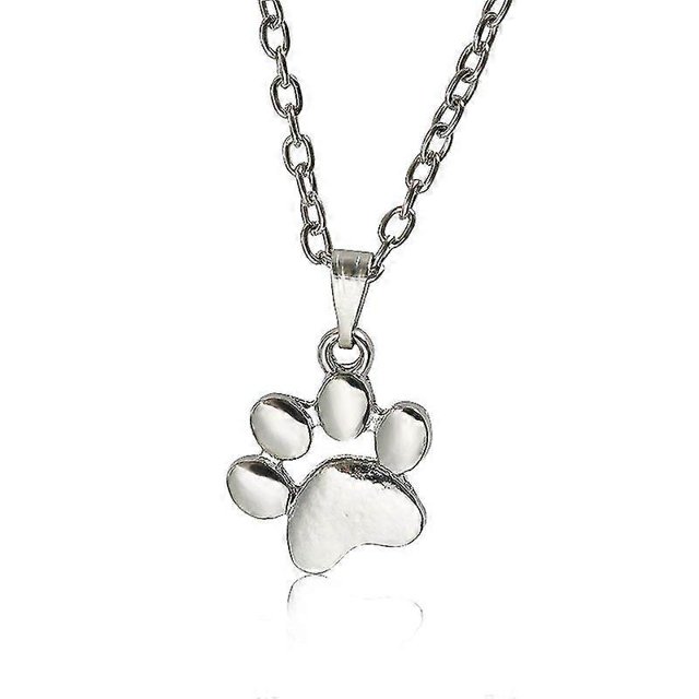 Collar con colgante de pata de perro, collar con colgante de pata de perro, joyería de moda para mujer, cadena de plata --- Código de producto 54922