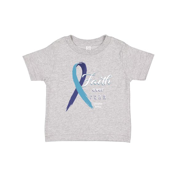 Inktastic Faith over Fear Hydrocephalus Awareness with Blue Ribbon Boys or Girls Baby T-Shirt