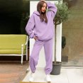 thumbnail image 2 of Women Sweatsuits Sets Two Piece Hoodie Sweatshirt Wide Leg Sweatpants Lounge Sets Fall Sets Women'S Clothing, 2 of 5
