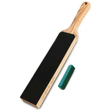BeaverCraft LS6P1 Leather Paddle Honing Strop Kit with Sharpening Polishing Compound 14" x 2" Knife Stropping Paddle Block for Honing Woodworking