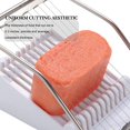 thumbnail image 5 of Cortadora de spam, cortadora de carne multiusos para almuerzo, cortadora de vegetales de alambre de acero inoxidable, cortadora en rebanadas para frutas, cebollas, alimentos blandos y jamón (blanco), 5 of 5