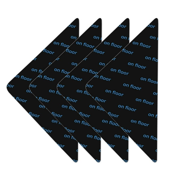 ICERUN 4 Pcs Rug Gripper,No Trace Traceless Rug Tape,Cut at Will Long Strips with Rounded Corners Reuse Carpet Tape,Black