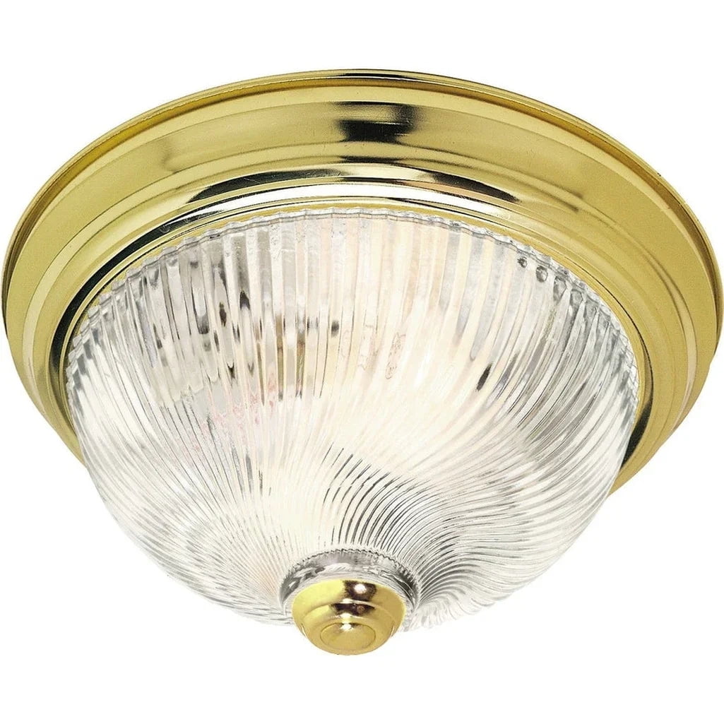 Nuvo SF76/128 3 Light Wide Flush Mount Bowl Ceiling Fixture - Polished Brass