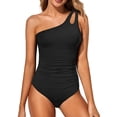 thumbnail image 5 of Top-kevin One Shoulder Swimsuit with Tummy Control & Keyhole Detail by Holipick, 5 of 13