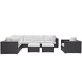 thumbnail image 1 of Modway Convene 9-Piece Outdoor Patio Furniture Sectional, White, 1 of 6