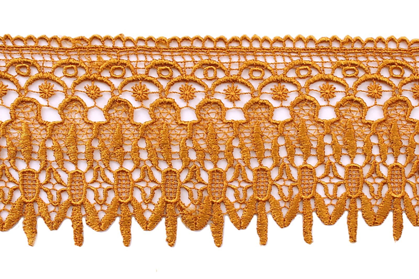 4.75" White Ivory Red Gold Lilac Gray Floral Scalloped Venice Lace Guipure Trim