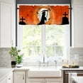 thumbnail image 6 of Halloween Fall Kitchen Decor Curtains, Spider/Spider Web/Spooky/Bats Printed Short Tier Curtains for Kitchen Cafe Small Half Window Curtains for Bathroom, 54 X 18 Inch, 6 of 6