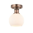 thumbnail image 3 of Innovations Lighting  Edison Athens - 1 Light 6" Semi-Flush Mount Antique Copper/Matte White, 3 of 5