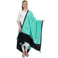 thumbnail image 2 of Phagun Indian Cotton Dupatta Embridered Chunni Long Stole Throw Scarf-Sea Green, 2 of 5