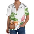 thumbnail image 7 of Lsque Cactus Gnome print Men's Cuban Collar Short Sleeve Shirt Summer Beachwear Casual Button Down Fashionable Vacation Leisure Shirt-X-Large, 7 of 7