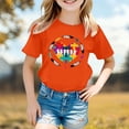 thumbnail image 2 of FINALGANG Girls Boys Kids Short Sleeve TShirts Cartoon Casual Graphic Print Crewneck Relaxed Fit Casual Tees For Summer Party Daily Wear Playtime Orange 3-4 Years, 2 of 4
