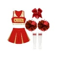 Miutii Kids Girls Cheer Leader Costume Fancy Dress Up High School Team