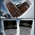thumbnail image 3 of Sonducket 1 par de guantes cálidos para hombres y mujeres, senderismo, viajes, esquí, adultos, guantes de cuero a prueba de viento, accesorios guantes y mitones Tipo 1 Negro, 3 of 6