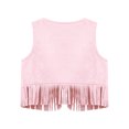 thumbnail image 4 of SiiRoh Fringe Vest Baby Faux Suede Open-Front Vintage Tassel Vest Coat Hippie Western Cowboy Cowgirl Pink 6-12M, 4 of 7