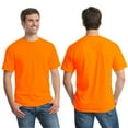 thumbnail image 2 of Gildan High Visibility Unisex Safety T-Shirt 100% Cotton Hi Vis Construction Work Shirts (Safety Orange 4 Pack, L), 2 of 9