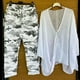 thumbnail image 2 of Conjunto de blusas y pantalones de manga larga con cuello en V y estampado para mujer Wmkox8yi bvn2966, 2 of 8