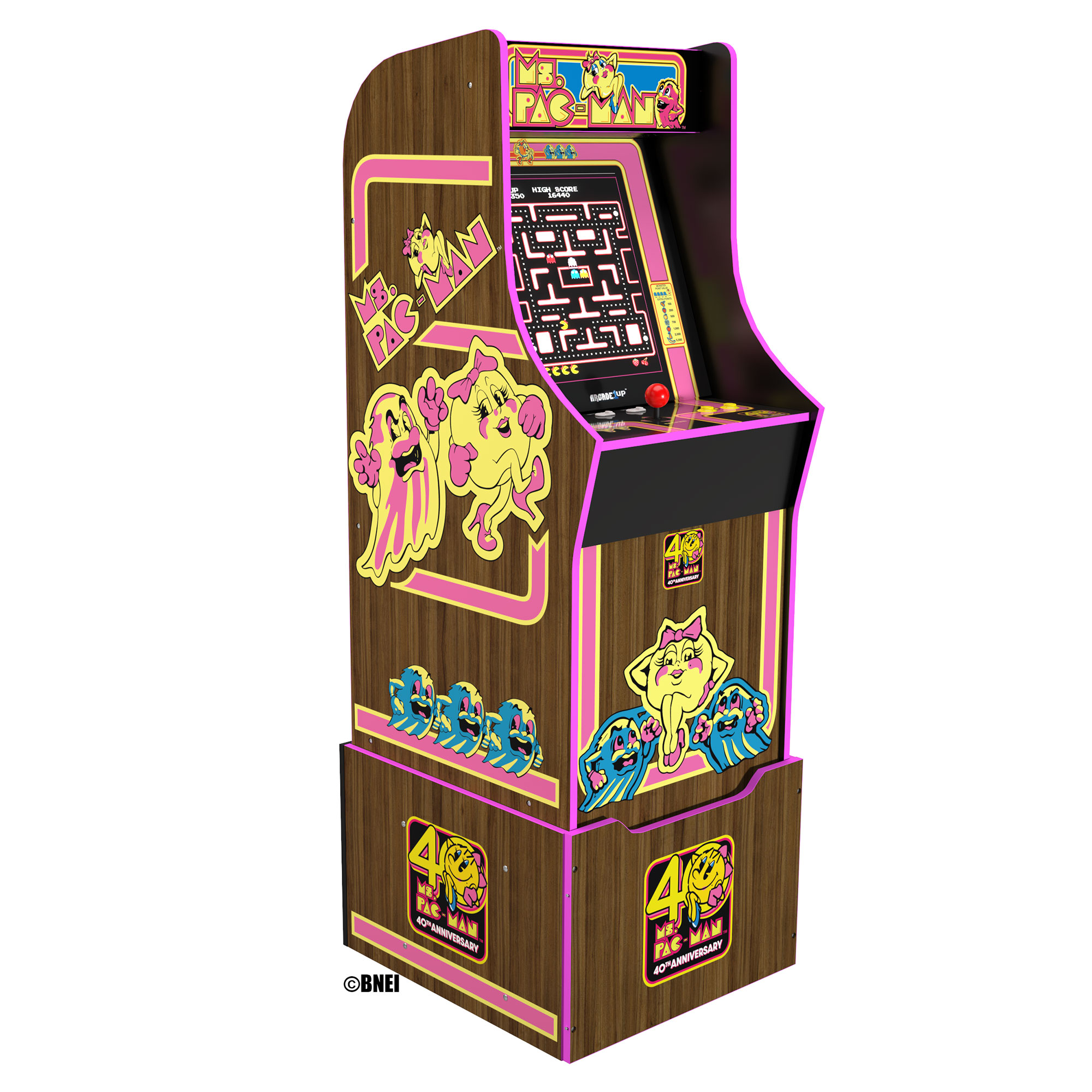 Arcade1Up Ms. Pac Man 40th Anniversary 10 In 1 Arcade Video Game Machine - image 3 of 8