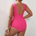 thumbnail image 5 of Women's Plus Size Swimsuit Sexy One Piece Swimsuit Set for Beach Pool Vacation Summer,Hot Pink,L, 5 of 7