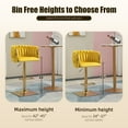 thumbnail image 4 of MOONMISS Bar Stools Set of 2, Adjustable Swivel Barstools, Velvet Counter Height Bar Chair with Back and Footrest for Kitchen Island Dining Room Café Pub,Yellow, 4 of 5