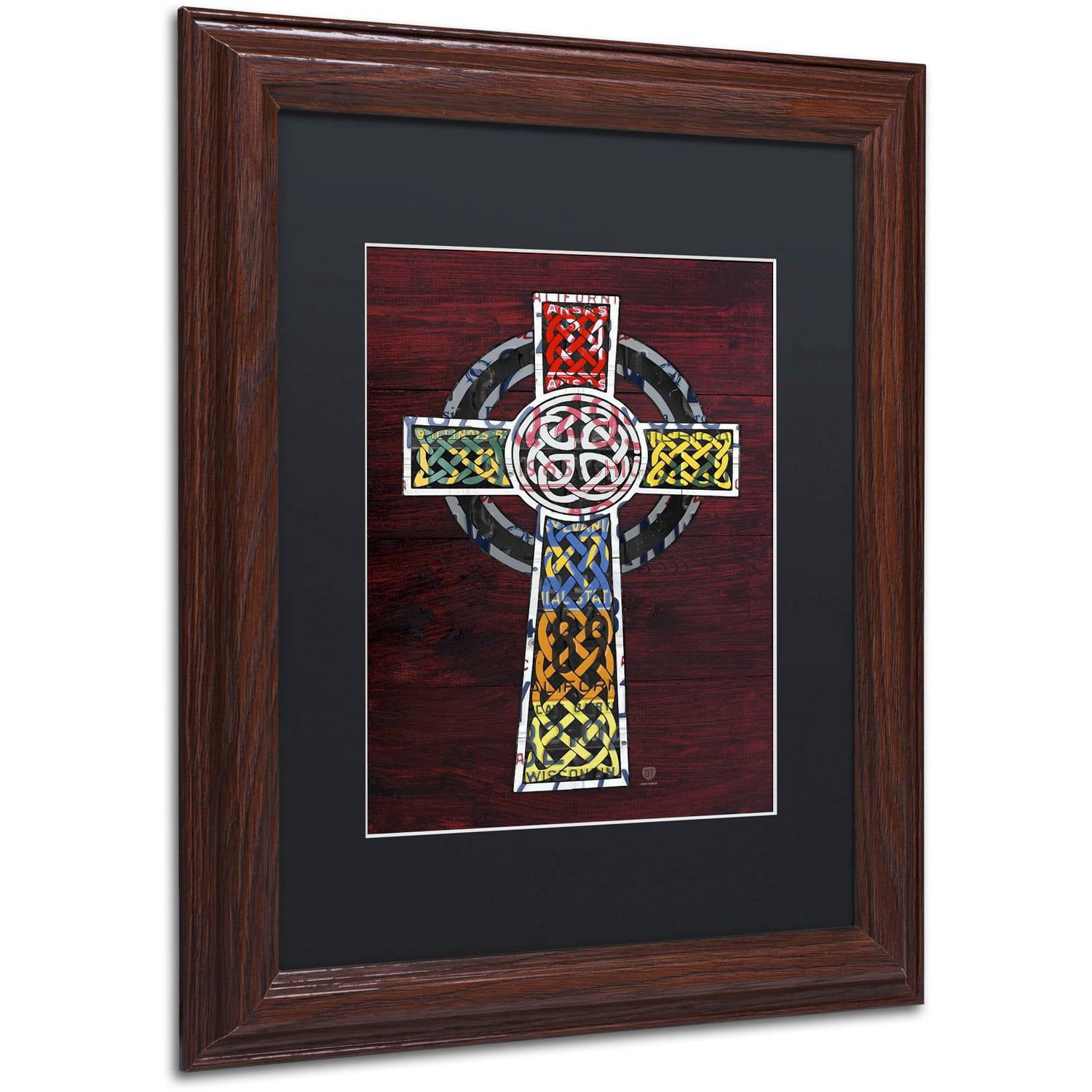 Trademark Fine Art 'Celtic Cross' Canvas Art by Design Turnpike, Black Matte, Wood Frame