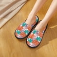 thumbnail image 5 of Slippers for Women, Hawaiian Style Blue Orange Womens Slippers Fuzzy Winter House Shoes, Soft Anti-Skid Slippers Indoor and Outdoor, 5 of 5