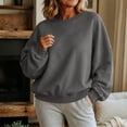thumbnail image 5 of Gytharion Women's Oversized Sweatshirts Crew Neck Drop Shoulders Solid Color Soft Cozy Comfortable Pullover Tops Lounge Classic Basic Pullovers, 5 of 5