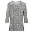 thumbnail image 5 of Women's Sequin 3/4 Sleeve Shirts,Womens 3/4 Sleeve Sparkly Shirts Casual Crewneck Spring Summer Shimmer Glitter Tops 2024 Trendy Ladies Going out Party Blouses, 5 of 5