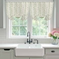 thumbnail image 4 of Green Floral Tie Up Curtains 45 Inches Long, Kitchen Window Curtains Over Sink, Spring Flowers Small Window Curtains Shade Balloon Curtains Valances for Bedroom/Cafe 34"x45", 4 of 8