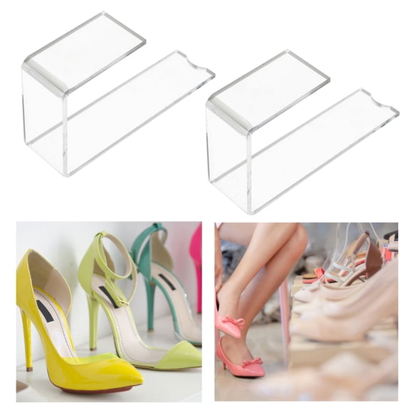 WHAMVOX 2pcs Shoe Display Stand Acrylic Sneaker Display Rack Acrylic Shoe Shelf