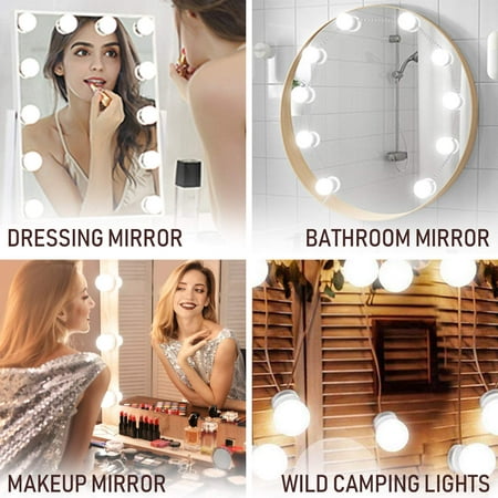 2019 Upgraded 3 Dimmable Color with 10 LED Light Bulbs for Vanity Table Set and Bathroom Mirror, Hollywood Style Vanity Mirror Lights (Mirror Not (Best Colors For A Bathroom 2019)