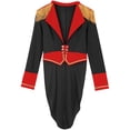 thumbnail image 5 of TiaoBug Mens Circus Magician Halloween Ringmaster Costume Long Sleeve Drum Band Jacket Tailcoat Black XL, 5 of 7