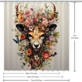 thumbnail image 6 of Floral Animal Waterproof Bathroom Curtains Set with Hook, Printed Shower Curtain Set for Bathroom Decoration, 6 of 6