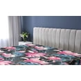 thumbnail image 5 of Ambesonne Exotic Fitted Sheet, Tropical Design Wild Flowers, Full Size, Pink Violet Blue and Black, 5 of 5