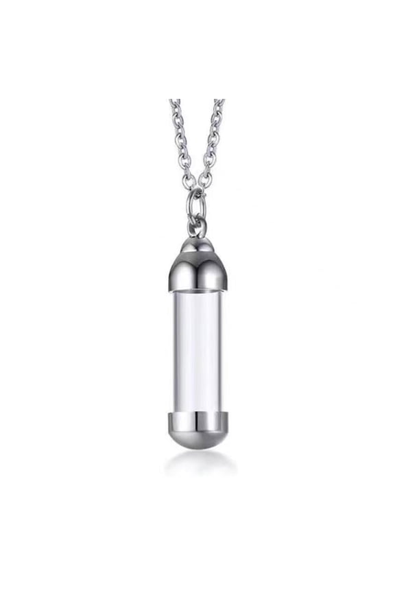 Clear Glass Tube Vial Creamation Necklace Keepsake Memorial Jewelry for Ashes
