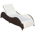 thumbnail image 1 of vidaXL Chaise Longue avec Coussin en Rotin Synthétique Brun, 1 of 4