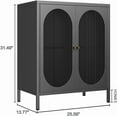 thumbnail image 3 of Small 2 Transparent Door Metal Storage Side Buffet Cabinet for Bed Room,Living Room,Entryway,Hallway,Home,Hotel,Office,Garage,Kitchen,1 Removable Shelf, 3 of 6