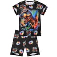 thumbnail image 2 of QEFJNO 3-10Y Kids Boys Pajamas Set 2 PCS Short Sleeve Top and Shorts Pants for Toddler Boys Dinosaur Pjs Summer, 2 of 14