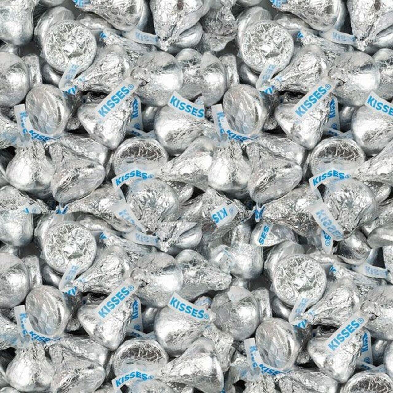 Hershey's Kisses, Milk Chocolate Candy in Silver Foil - Bulk Bag - 1 Pound