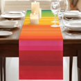 thumbnail image 3 of Table Runners 36 Inches Long Dress Scarves, Rainbow Striped Farmhouse Kitchen Table Runner, Short Coffee Tablerunners, Colorful Gradients Modern Abstract Art 13x36 Inch, 3 of 9