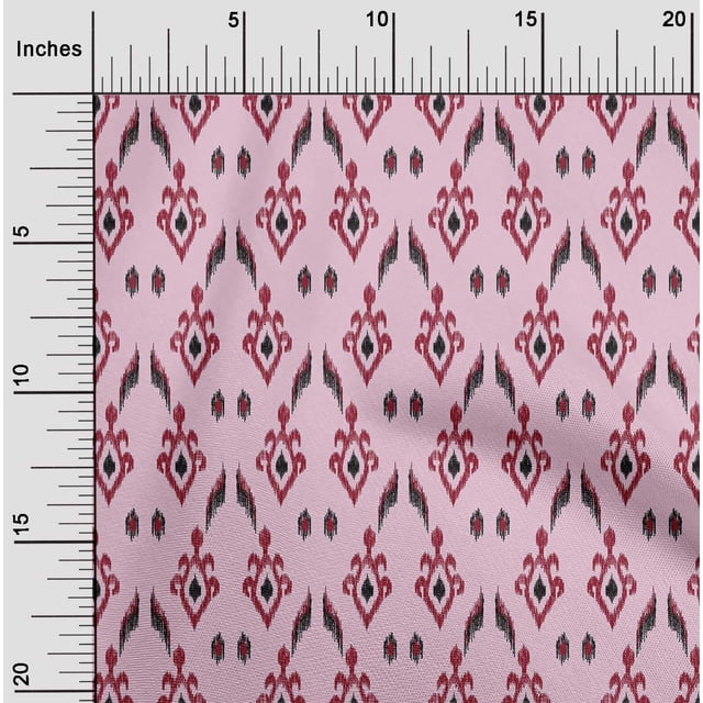oneOone Cotton Poplin Fabric Argyle Style Ikat Decor Fabric Printed BTY 56 Inch Wide
