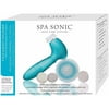 Spa Sonic Skincare System Face & Body Polisher Professional Kit, Aqua, 7 pc