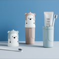 thumbnail image 5 of Tubo de cepillo de dientes con forma de oso de dibujos animados, taza de viaje portátil para enjuague bucal, caja de almacenamiento para el hogar, caja de papelería para lápices para, 5 of 5