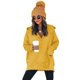 thumbnail image 3 of ABPHQTO Sudadera con capucha henley amarilla con bolsillos y manga murciélago para mujer, 3 of 5