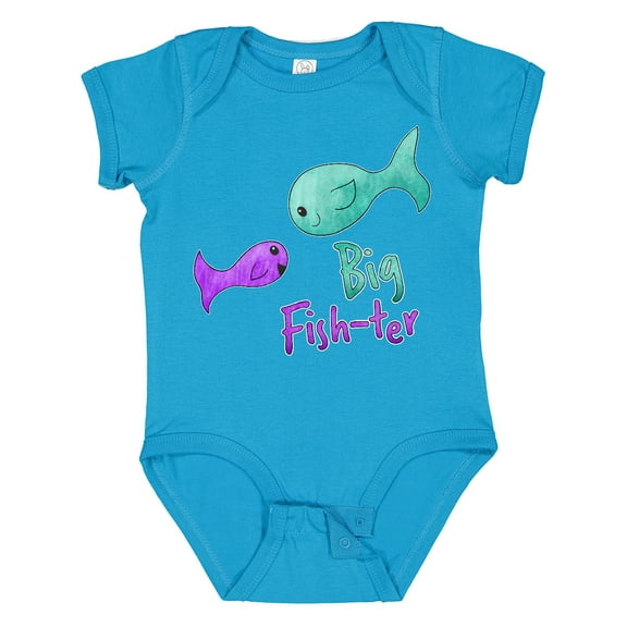Inktastic Big Fish-ter- Cute fish sisters Girls Baby Bodysuit