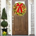 thumbnail image 2 of Christmas Decoration Wreath, LED Artificial Wreath, 15.7 Inch Prelit Red Christmas Door Wreath, Plastic Flame-Retardant Indoor Outdoor Holiday Decor, 2 of 8
