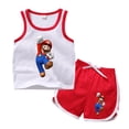 thumbnail image 4 of Ropa de verano para bebés, traje para niños y niñas, camiseta de dibujos animados de Super Mario, pantalones cortos, 2 unids/set, ropa informal para niños, conjuntos de la Patrulla Canina, 4 of 5