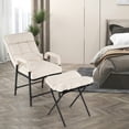 thumbnail image 5 of Barara King Recliners,Accent Chair,Linen Fabric Modern Accent Chair with Ottoman and Adjustable Backrest-Beige, 5 of 12