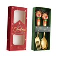 thumbnail image 2 of yotijay 2 Pieces Christmas Spoon and Fork Set Christmas Tableware Flatware with Gift Box Elk, 2 of 9